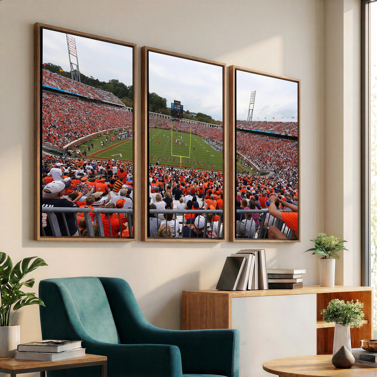 63606-MGV-CV-36X24 - Virginia Cavaliers Football Team Print, Charlottesville, Extra Large Game Room Wall Decor