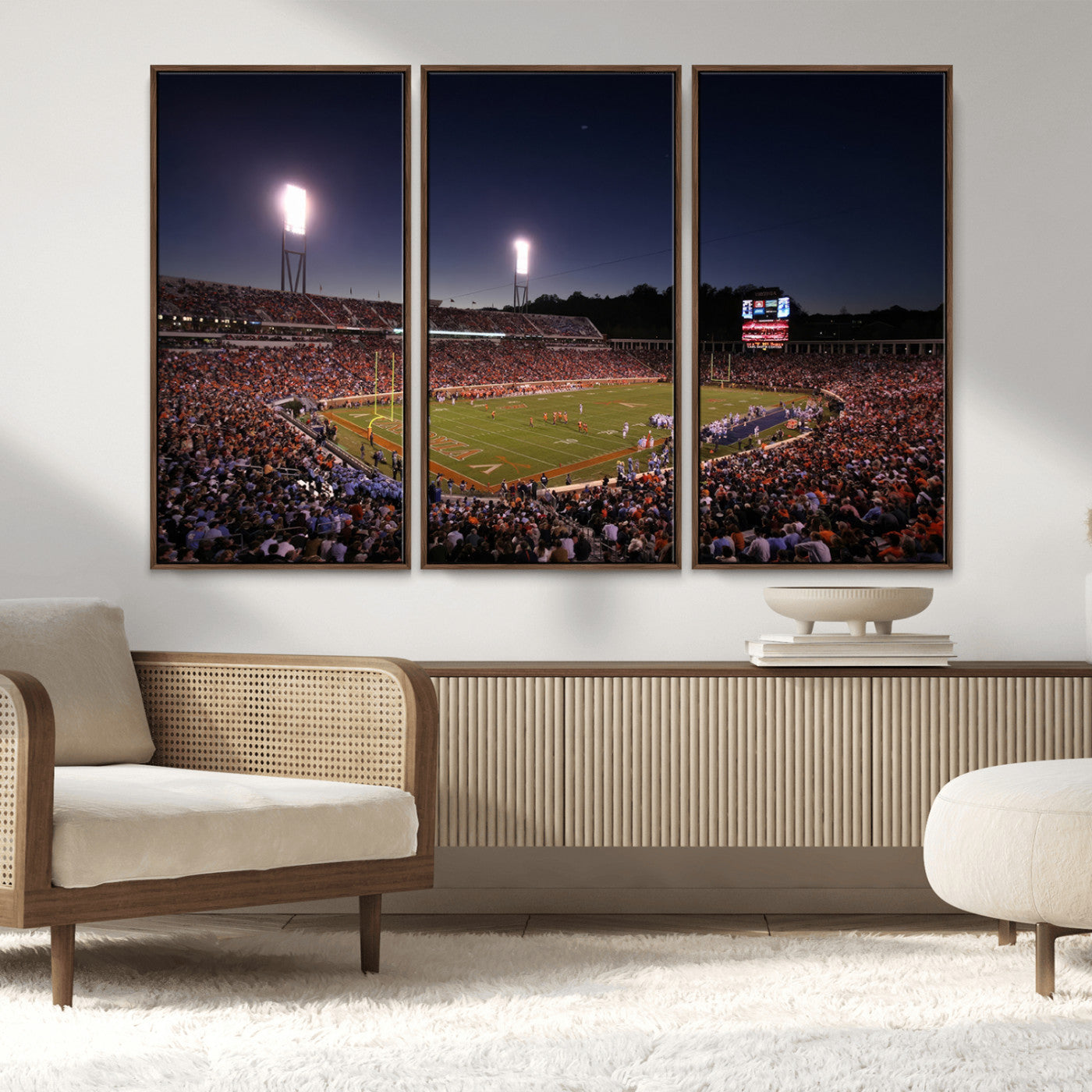 MGV-FC-48X32-3P - Virginia Cavaliers Football Team Print - Charlottesville Scott Stadium Canvas Print Wall Art