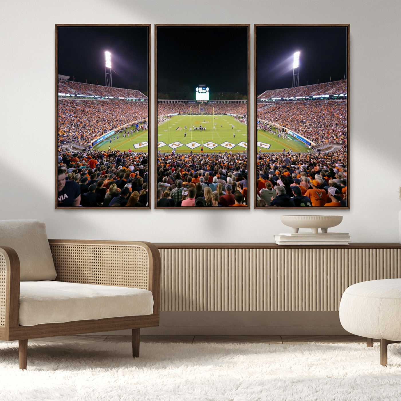 MGV-FC-48X32-3P - Virginia Cavaliers Football Team Print - Charlottesville Scott Stadium Wall Art Canvas Print