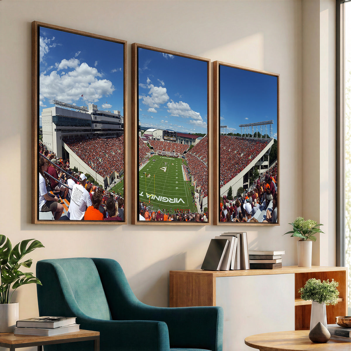 87769-MGV-CV-36X24 - Virginia Tech Hokies Football Team Print - Blacksburg Lane Stadium Wall Art Canvas Print