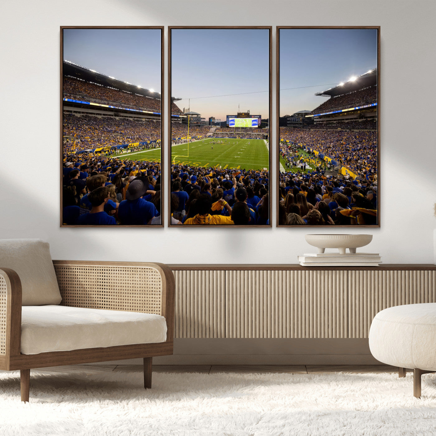 MGV-FC-48X32-3P - Pittsburgh Panthers Football Team Print - Pittsburgh Acrisure Stadium Wall Art Canvas Print