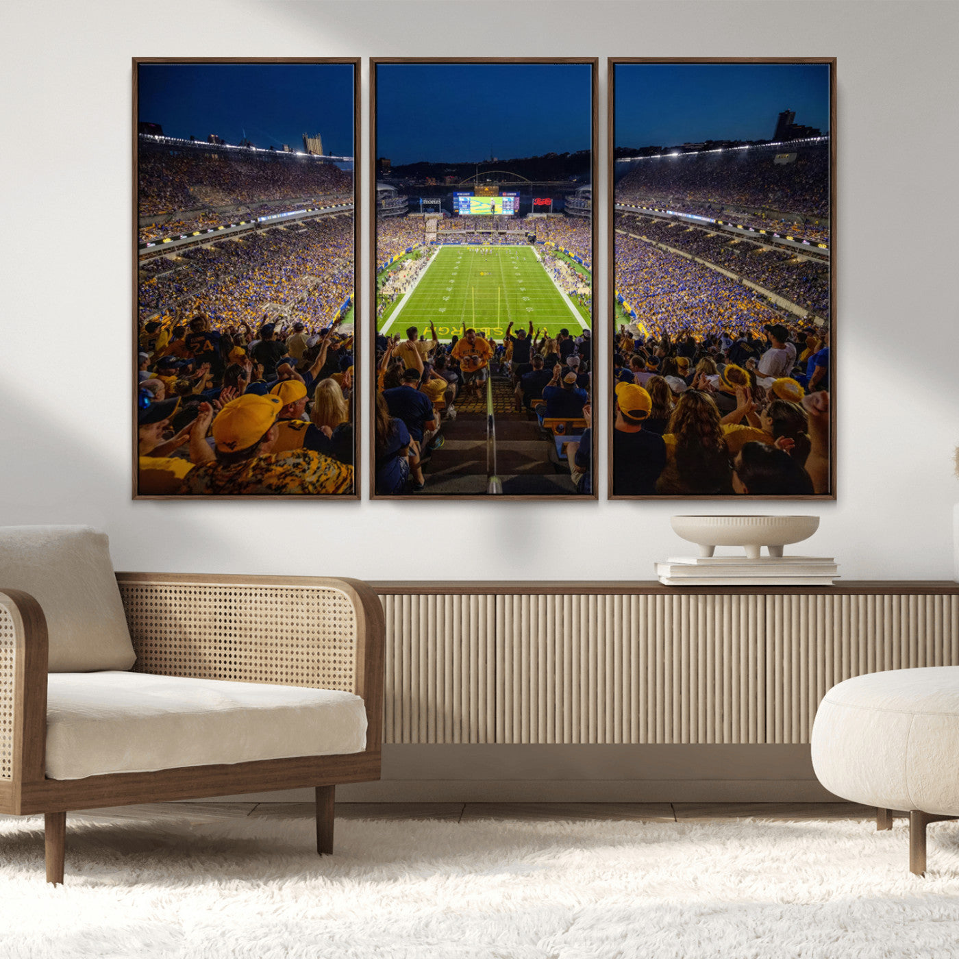 MGV-FC-48X32-3P - Pittsburgh Panthers Football Team Print - Pittsburgh Acrisure Stadium Wall Art Canvas Print