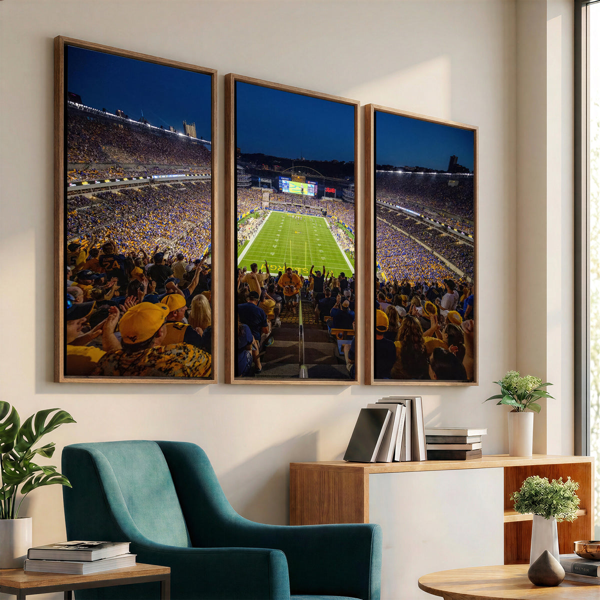 62297-MGV-CV-36X24 - Pittsburgh Panthers Football Team Print - Pittsburgh Acrisure Stadium Wall Art Canvas Print