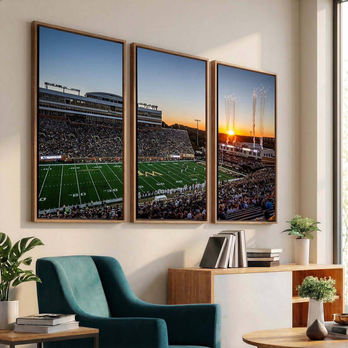 29253-MGV-CV-36X24 - Demon Deacons Football Team Print Canvas- Winston-Salem Allegacy Federal Credit Union Stadium Wall