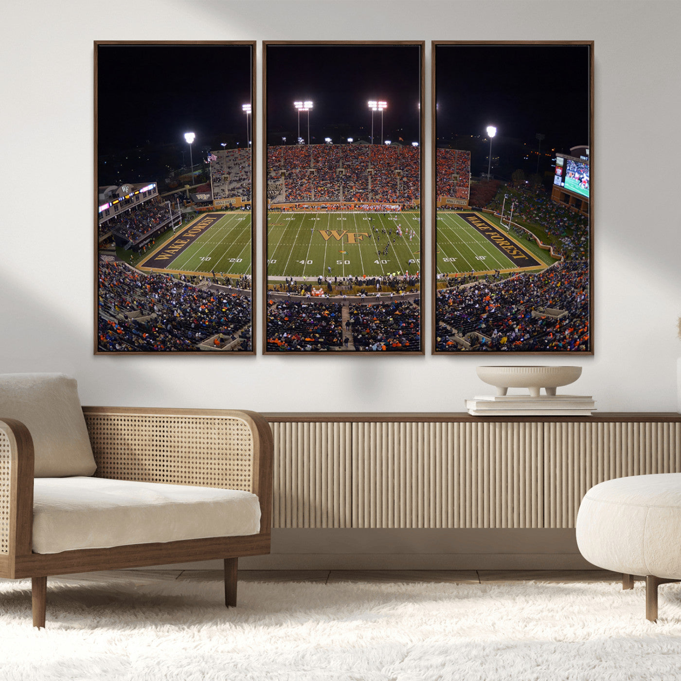 MGV-FC-48X32-3P - Demon Deacons Print Canvas, Football Team Print - Winston-Salem Allegacy Federal Credit Union