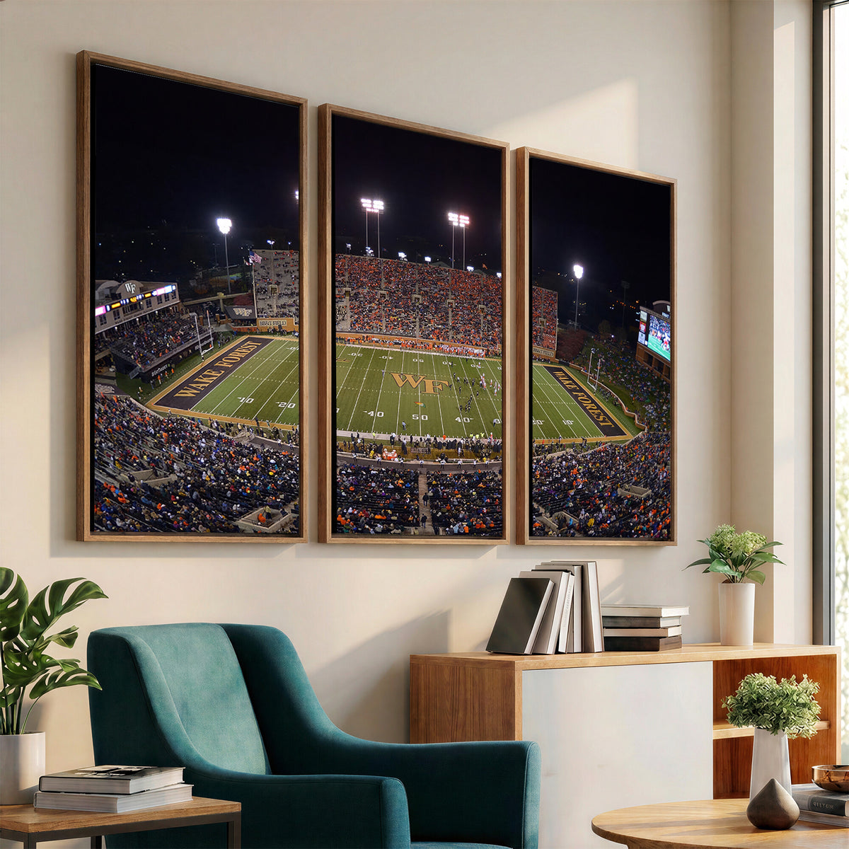 26033-MGV-CV-36X24 - Demon Deacons Print Canvas, Football Team Print