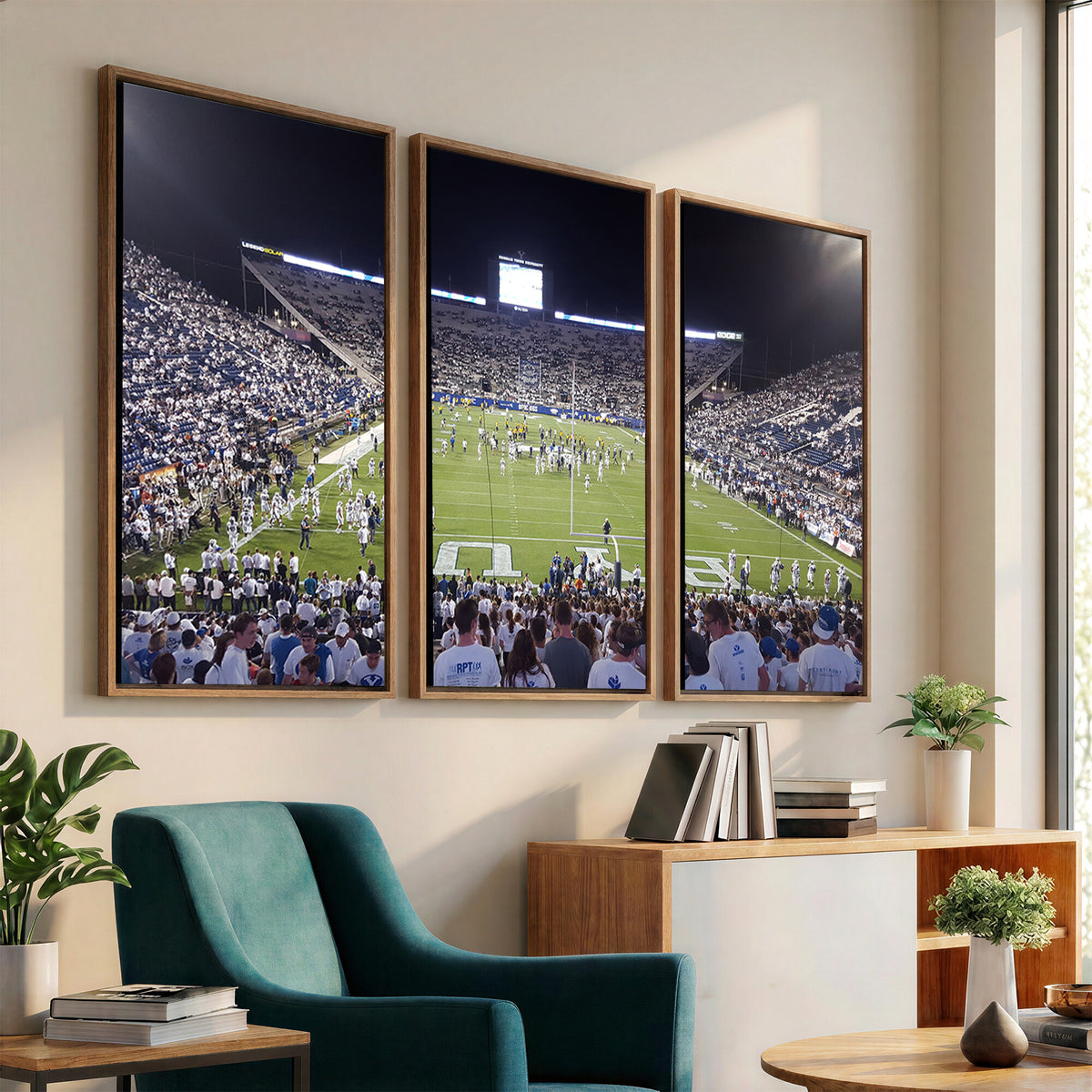 65036-MGV-CV-36X24 - Brigham Young University Cougars Football Print Canvas - Provo LaVell Edwards Stadium Wall Art