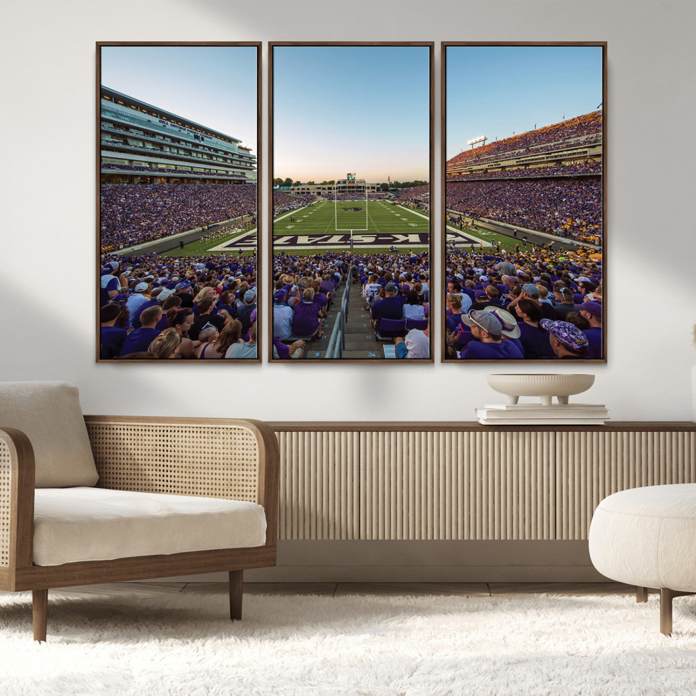 MGV-FC-48X32-3P - Kansas State University Wildcats Football Team Print - Manhattan Bill Snyder Family Football Stadium