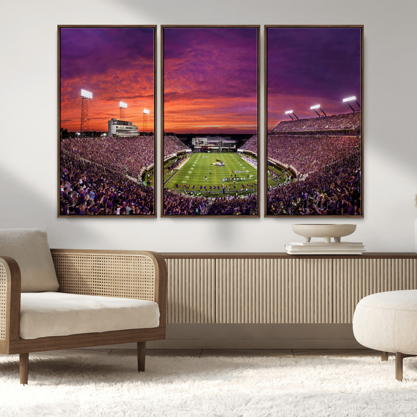 MGV-FC-48X32-3P - East Carolina University Pirates Football Print Canvas- Greenville Dowdy-Ficklen Stadium Wall Art