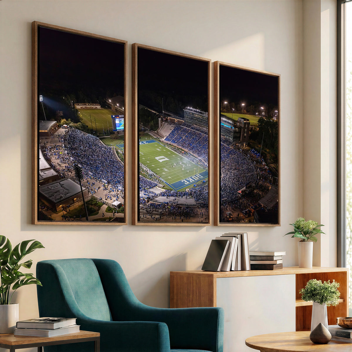 42347-MGV-CV-36X24 - Duke University Blue Devils Football Print Canvas - Durham Wallace Wade Stadium Wall Art Canvas