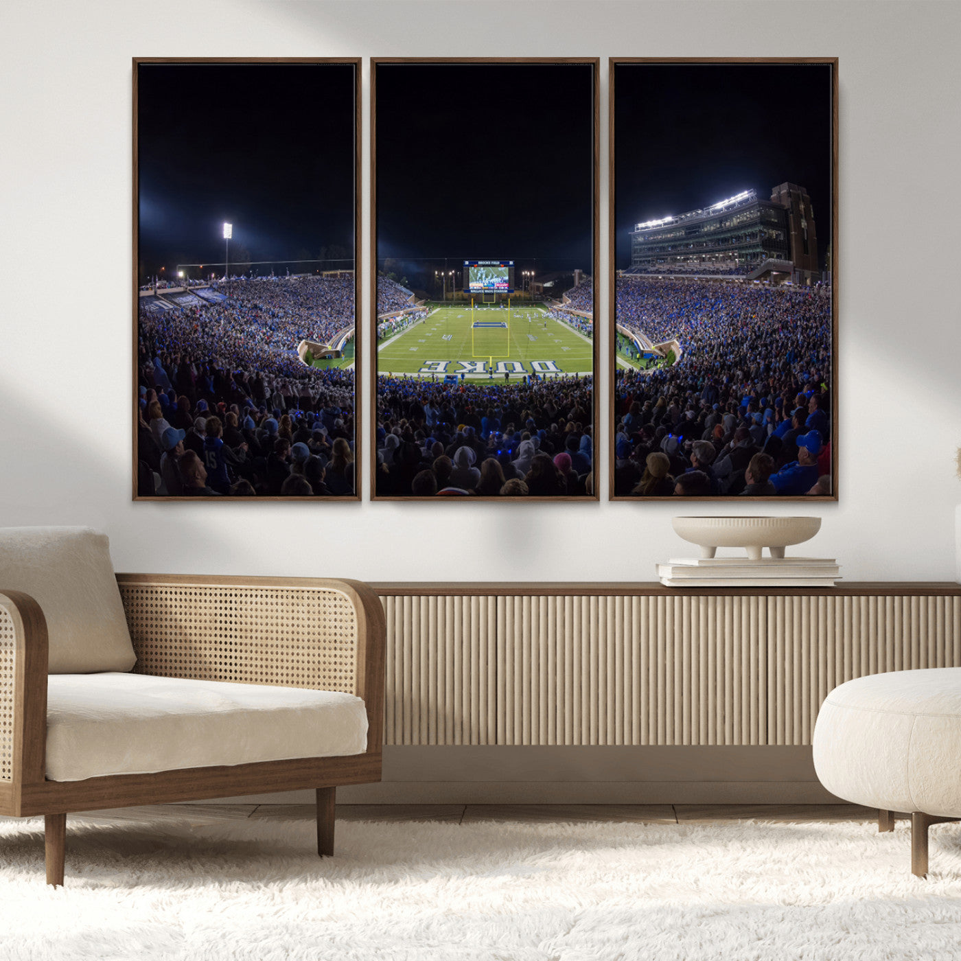 MGV-FC-48X32-3P - Duke University Blue Devils Football Team Print - Durham Wallace Wade Stadium Wall Art Canvas Print