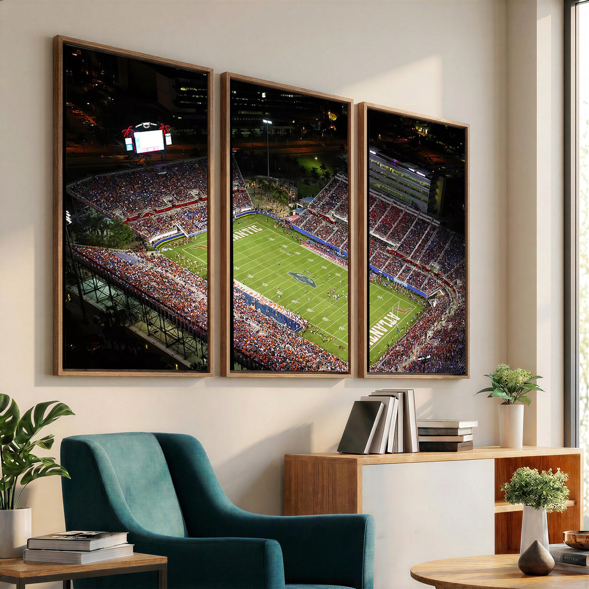 12682-MGV-CV-36X24 - Florida Atlantic University Owls Canvas Print, Football Team Print - Boca Raton FAU Stadium Wall Art