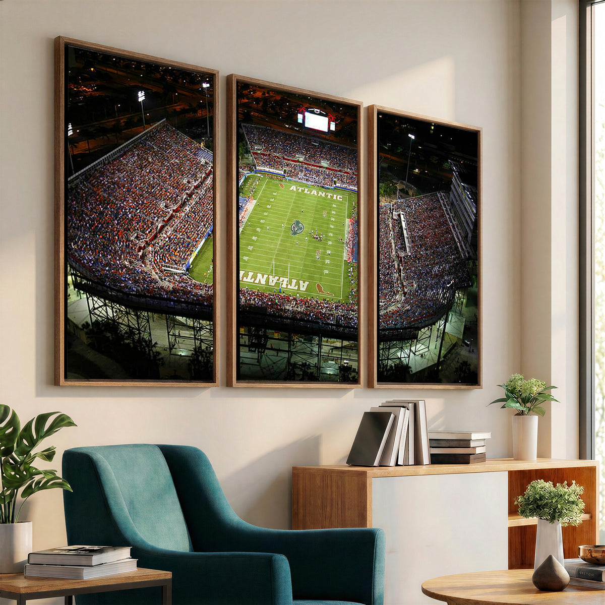 72354-MGV-CV-36X24 - Florida Atlantic University Owls Football Team Print - Boca Raton FAU Stadium Wall Art Canvas Print
