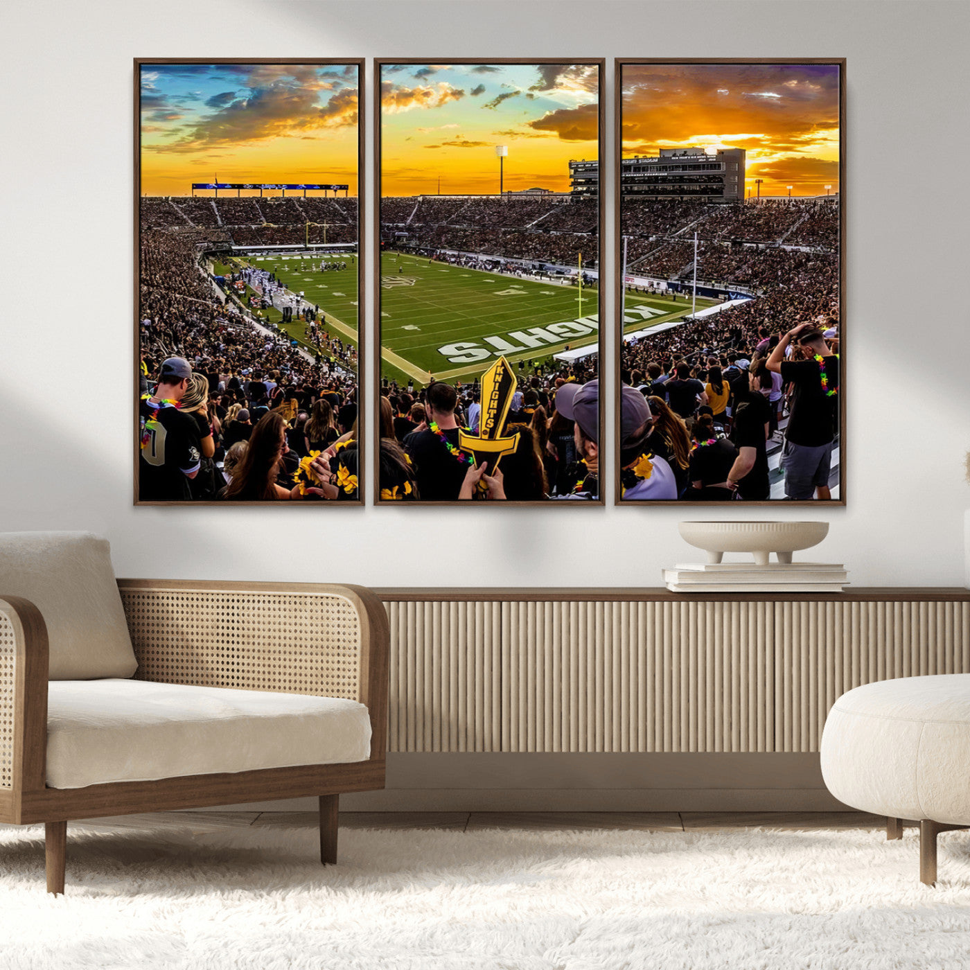 MGV-FC-48X32-3P - UCF Knights Football Team Print - Orlando FBC Mortgage Stadium, UCF Knights Wall Art Canvas Print