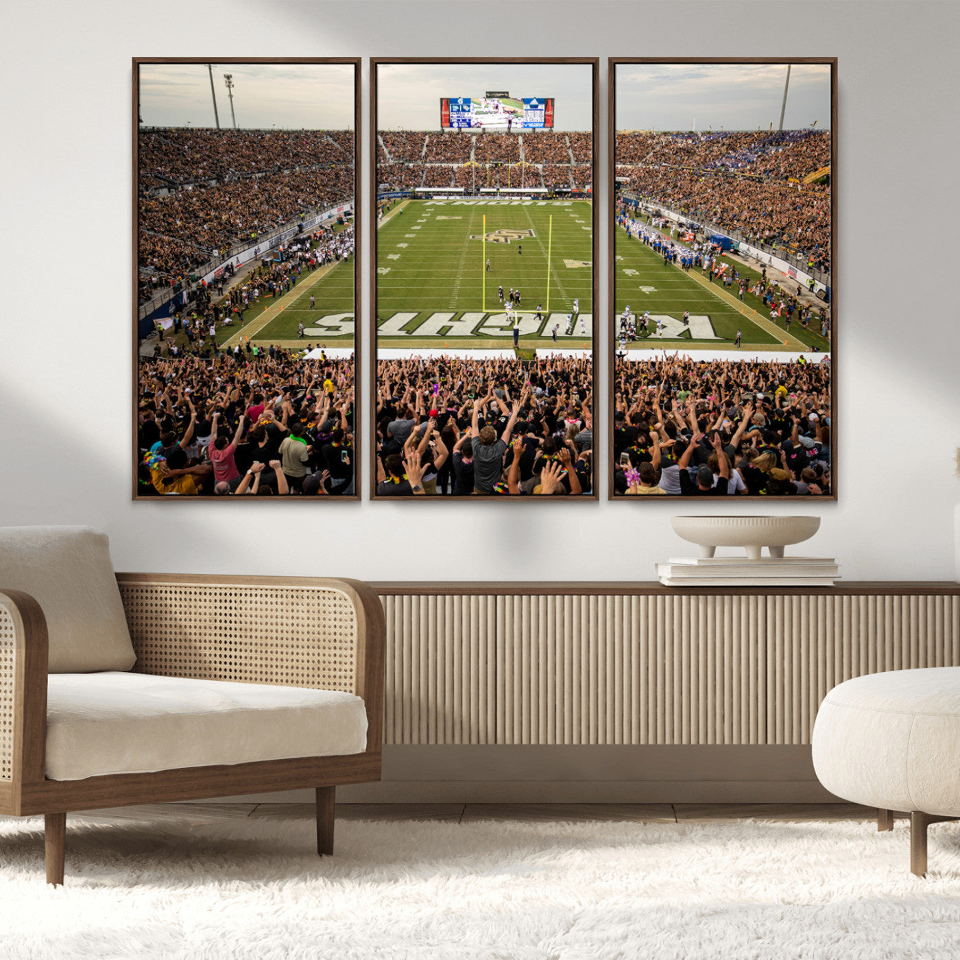 MGV-FC-48X32-3P - UCF Knights Football Team Print - Orlando FBC Mortgage Stadium Canvas Print