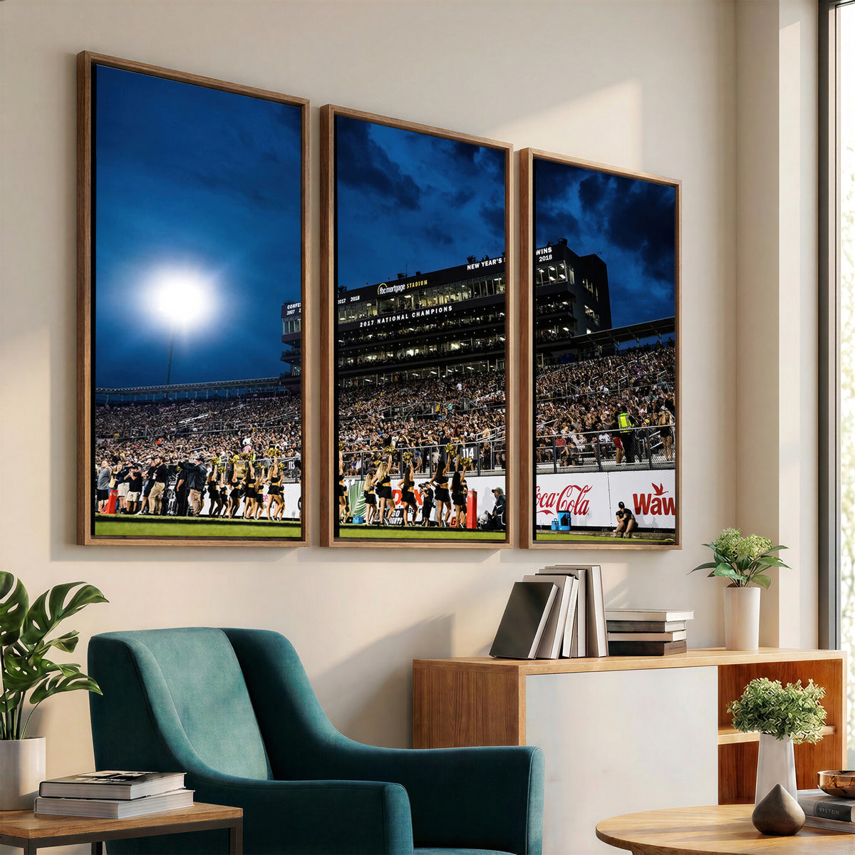 40217-MGV-CV-36X24 - UCF Knights Football Team Print - Orlando FBC Mortgage Stadium Wall Art Canvas Print