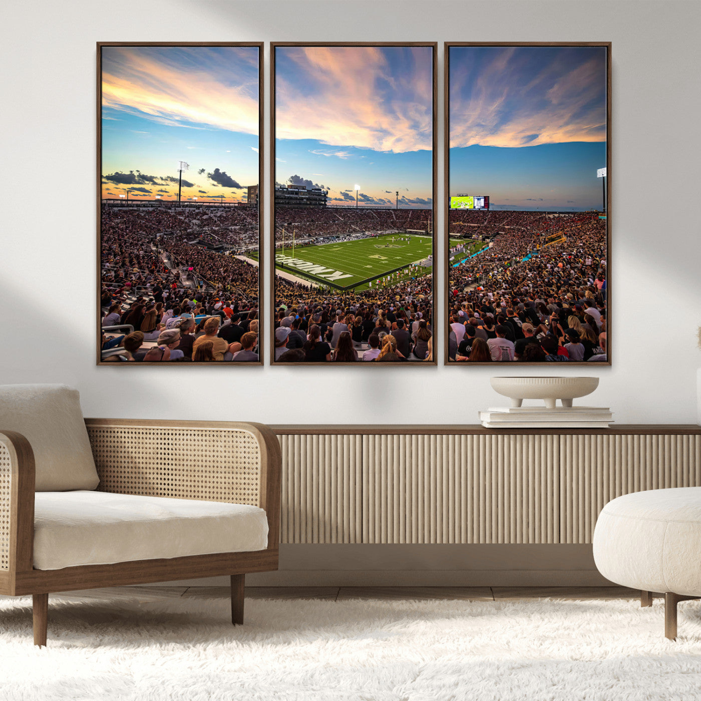 MGV-FC-48X32-3P - UCF Knights Football Team Print - Orlando FBC Mortgage Stadium Wall Art Canvas Print