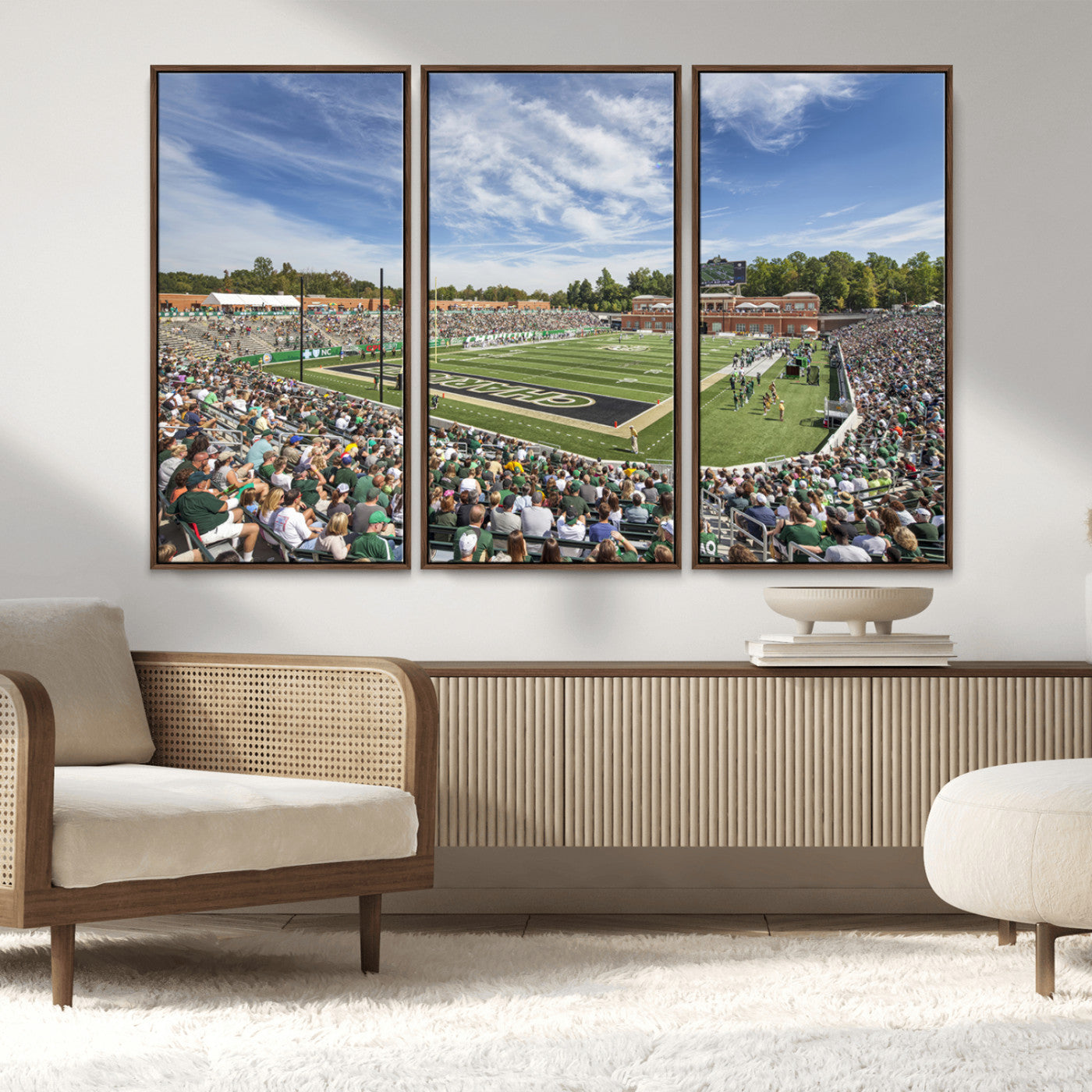 MGV-FC-48X32-3P - University of Charlotte 49ers Football Team Print - Charlotte Jerry Richardson Stadium Canvas Print