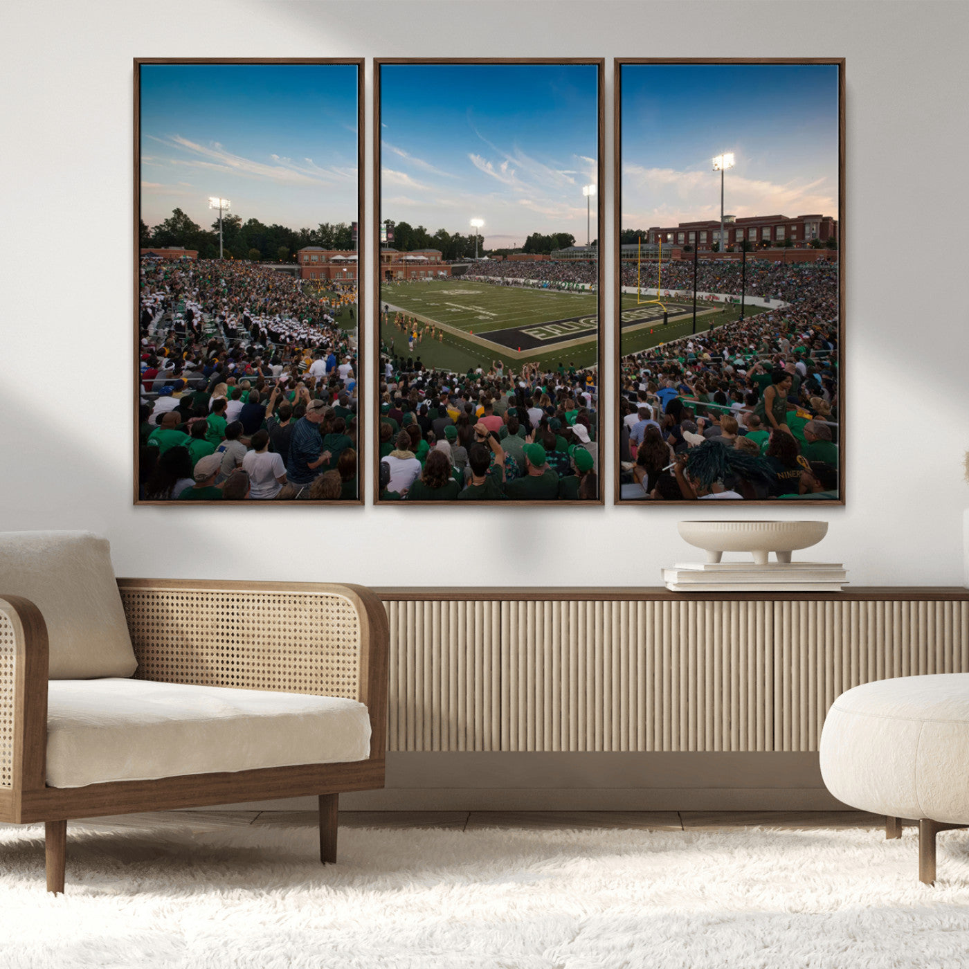 MGV-FC-48X32-3P - University of Charlotte 49ers Football Team Print - Charlotte Jerry Richardson Stadium Wall Art
