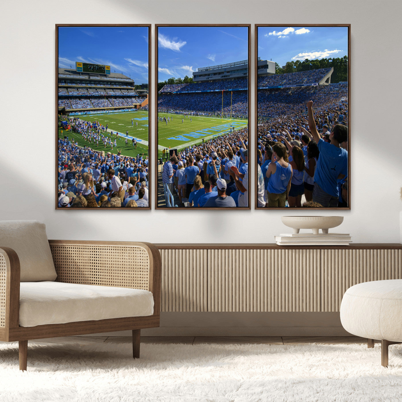 MGV-FC-48X32-3P - University of North Carolina Tar Heels Team Canvas Print - Chapel Hill Kenan Memorial Stadium Wall