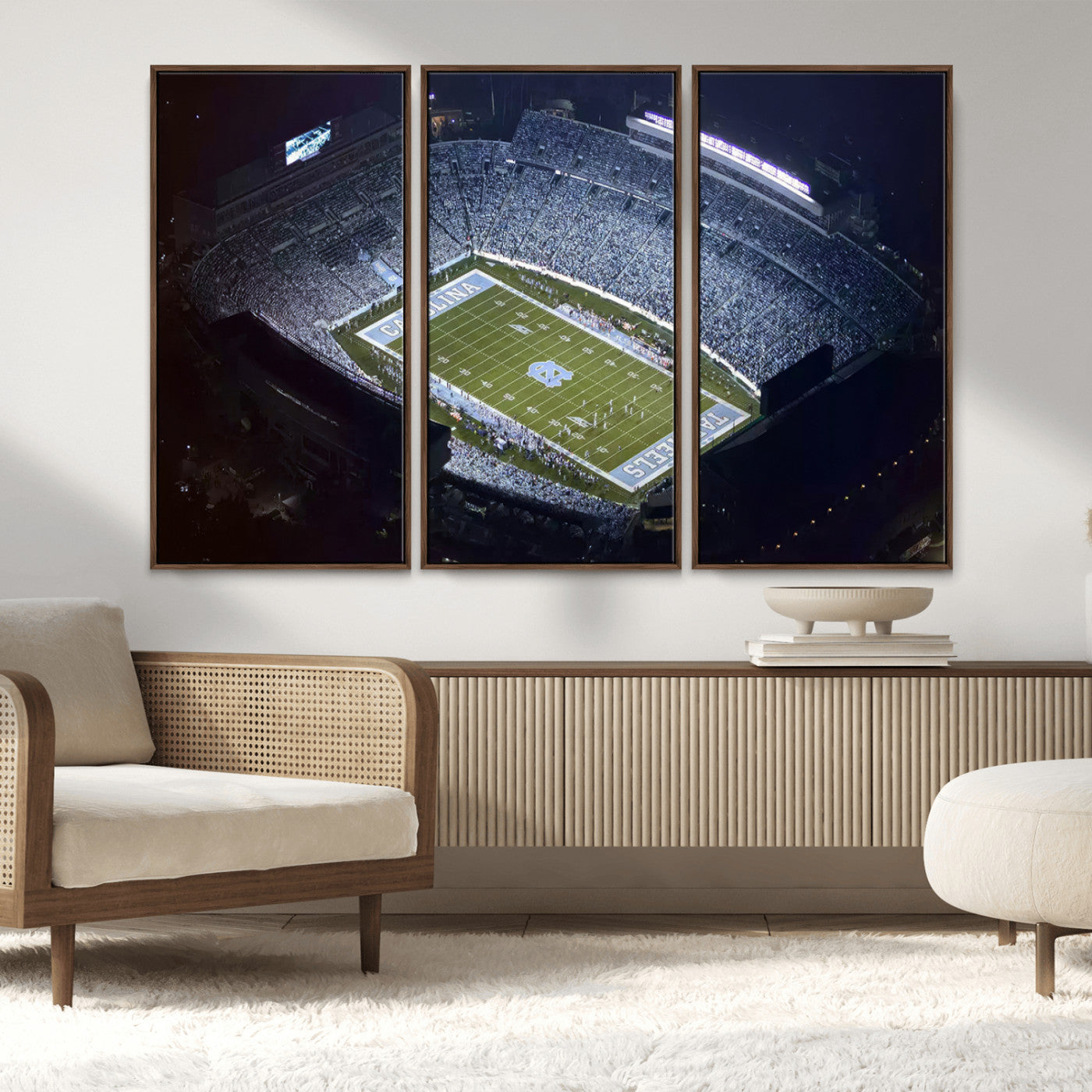 MGV-FC-48X32-3P - University of North Carolina Tar Heels Football Team Print - Chapel Hill Kenan Memorial Stadium