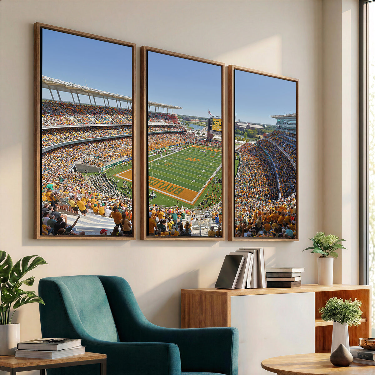 49912-MGV-CV-36X24 - Baylor University Bears Football Team Print - Waco McLane Stadium Wall Art Canvas Print