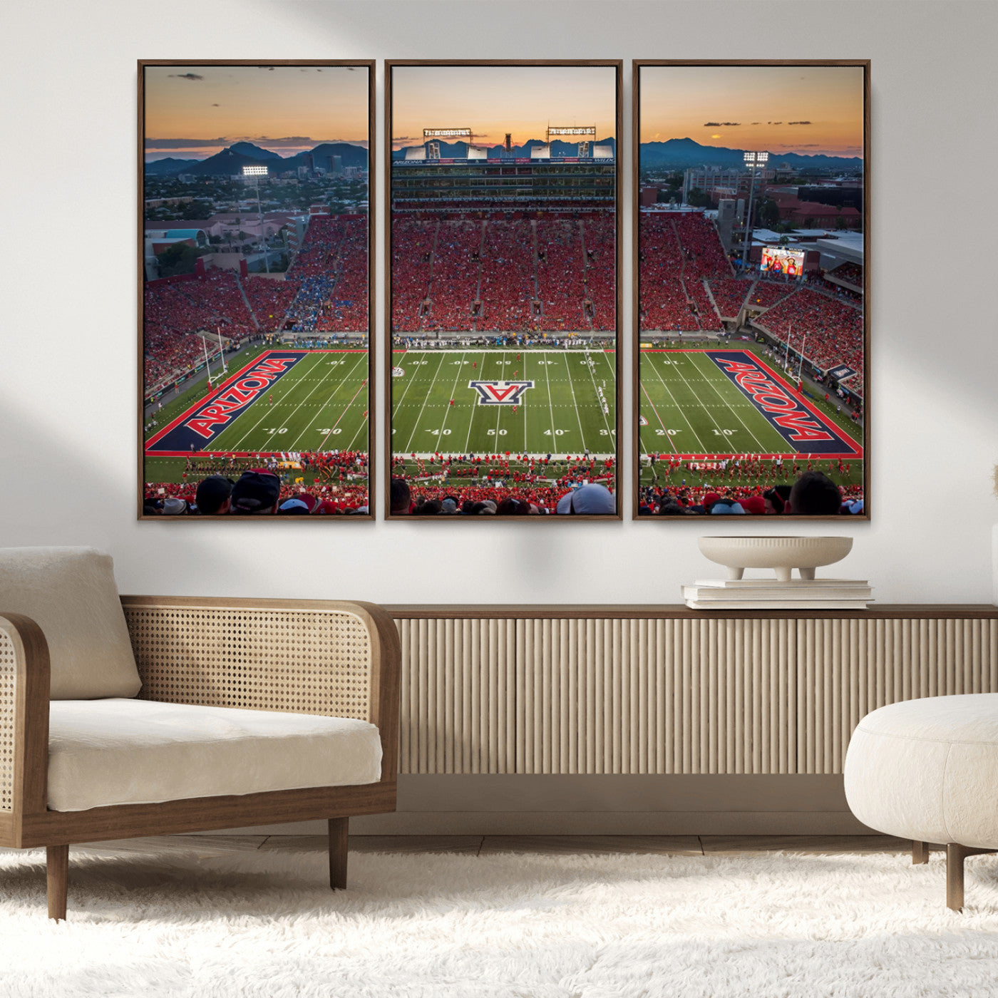 MGV-FC-48X32-3P - Arizona Wildcats Football Team Print - Tucson Arizona Stadium Wall Art Canvas Print