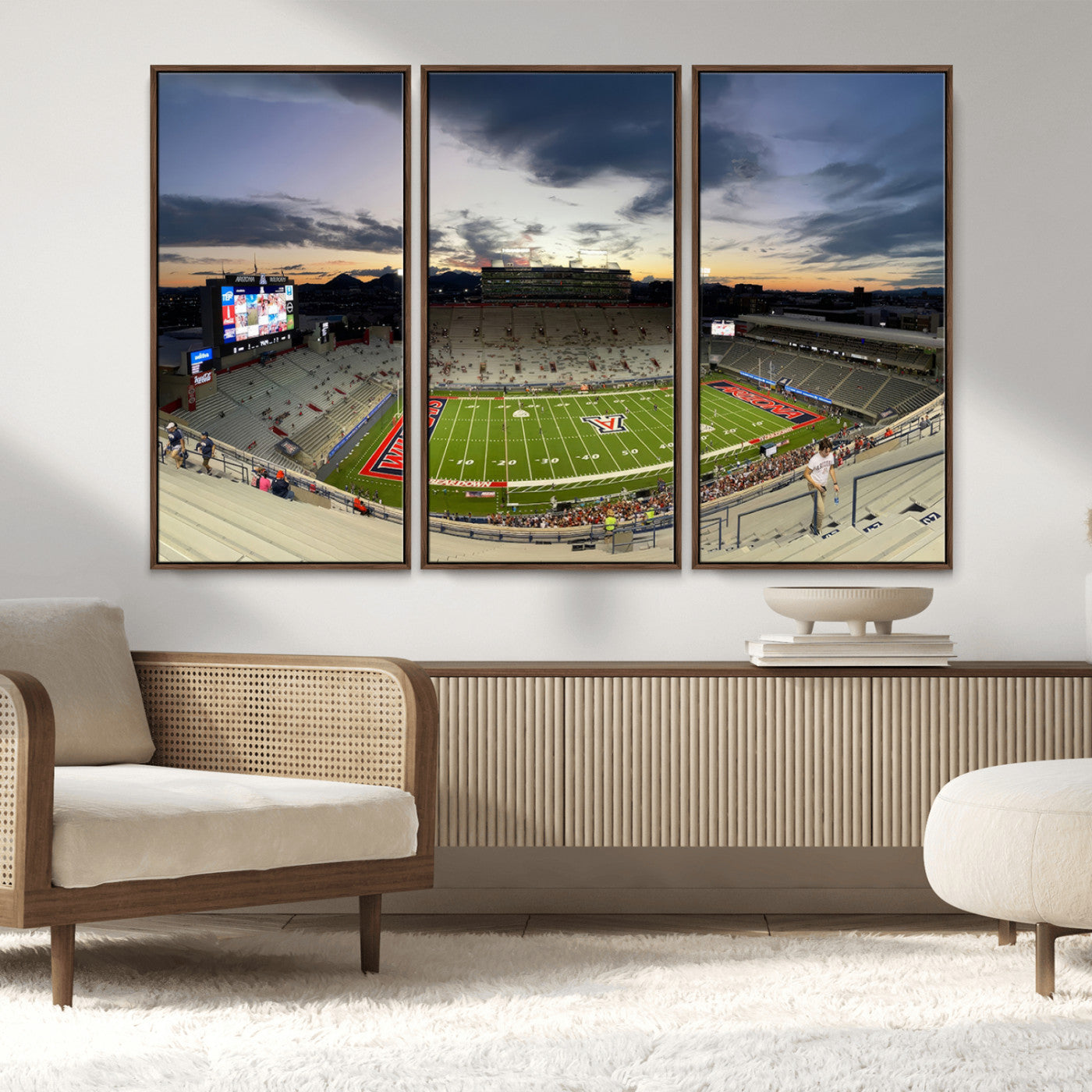 MGV-FC-48X32-3P - Arizona Wildcats Football Team Print - Tucson Arizona Stadium Wall Art Canvas Print