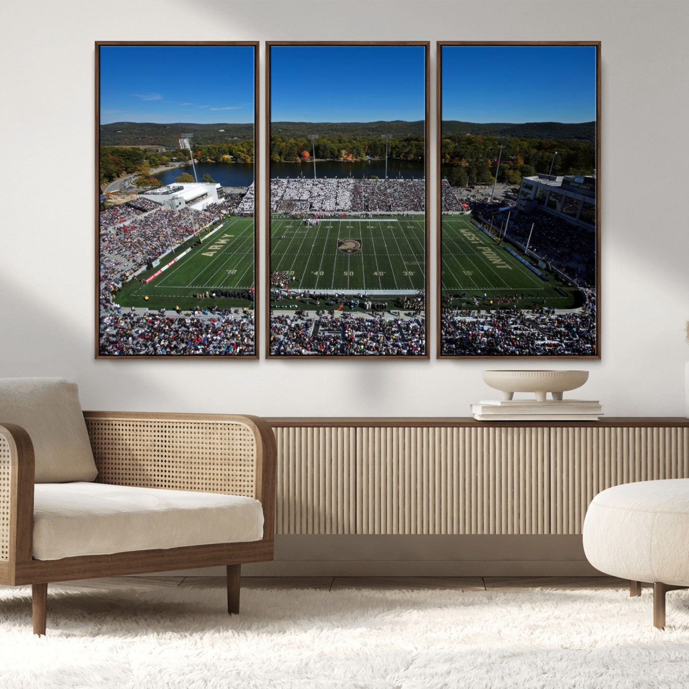 MGV-FC-48X32-3P - Army Black Knights Football Team Print - West Point Michie Stadium Wall Art Canvas Print