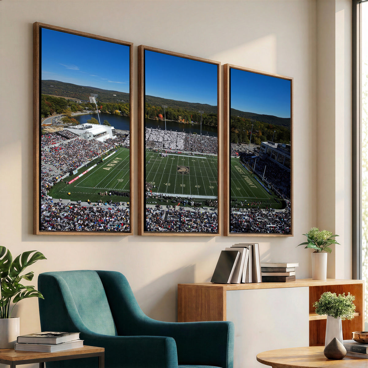 52056-MGV-CV-36X24 - Army Black Knights Football Team Print - West Point Michie Stadium Wall Art Canvas Print