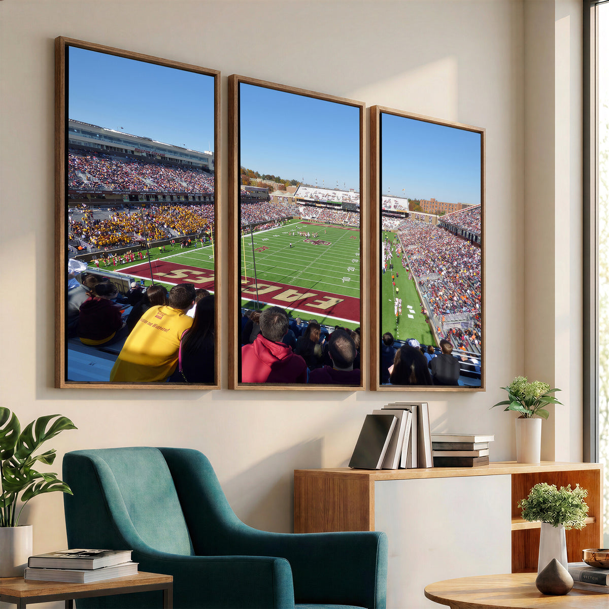 78117-MGV-CV-36X24 - Boston College Eagles Football Team Print - Boston Alumni Stadium Wall Art Canvas Print