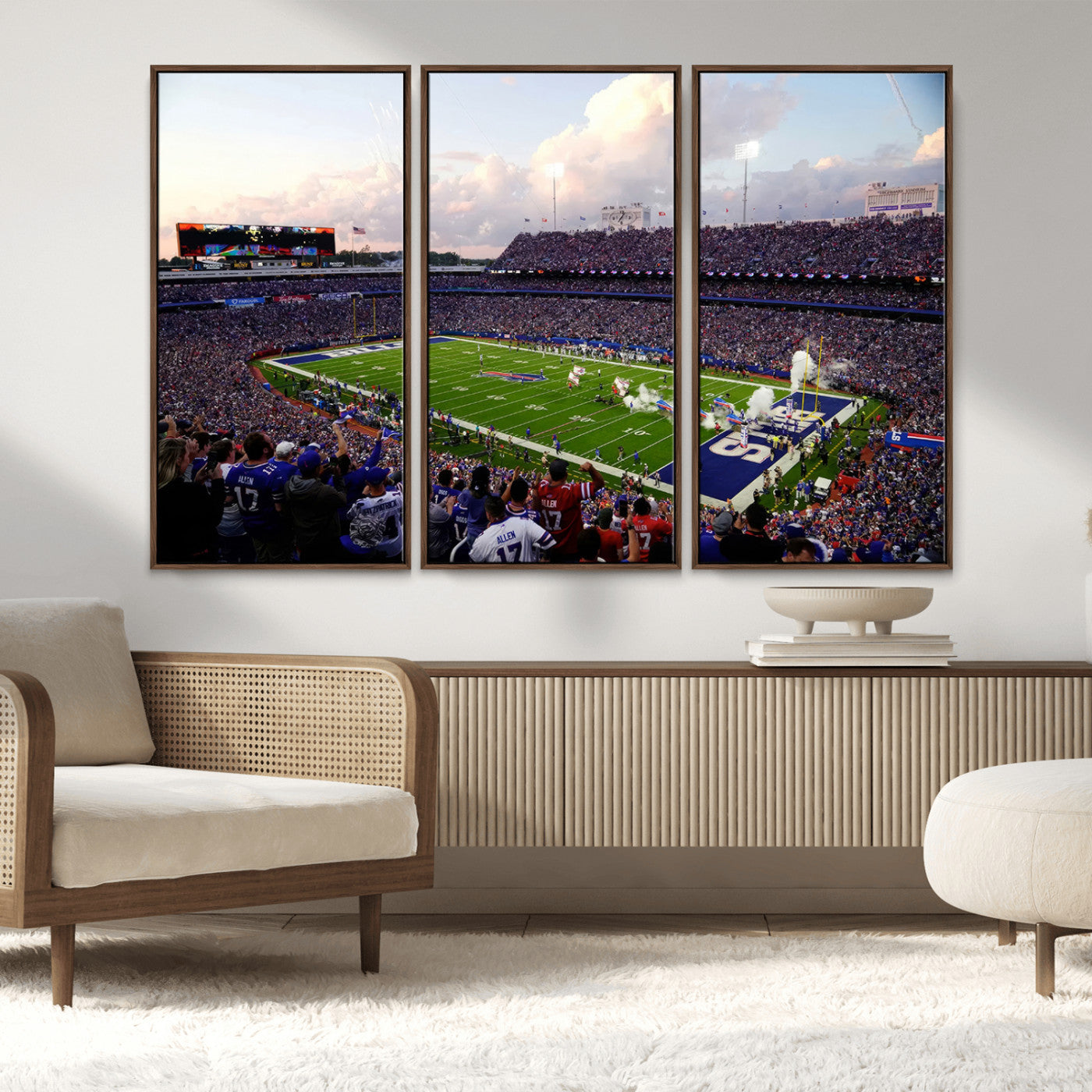 MGV-FC-48X32-3P - Buffalo Bills Football Team Print - Buffalo Highmark Stadium Wall Art Canvas Print