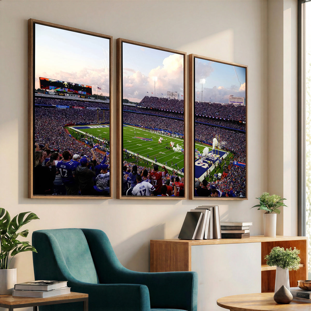 64066-MGV-CV-36X24 - Buffalo Bills Football Team Print - Buffalo Highmark Stadium Wall Art Canvas Print