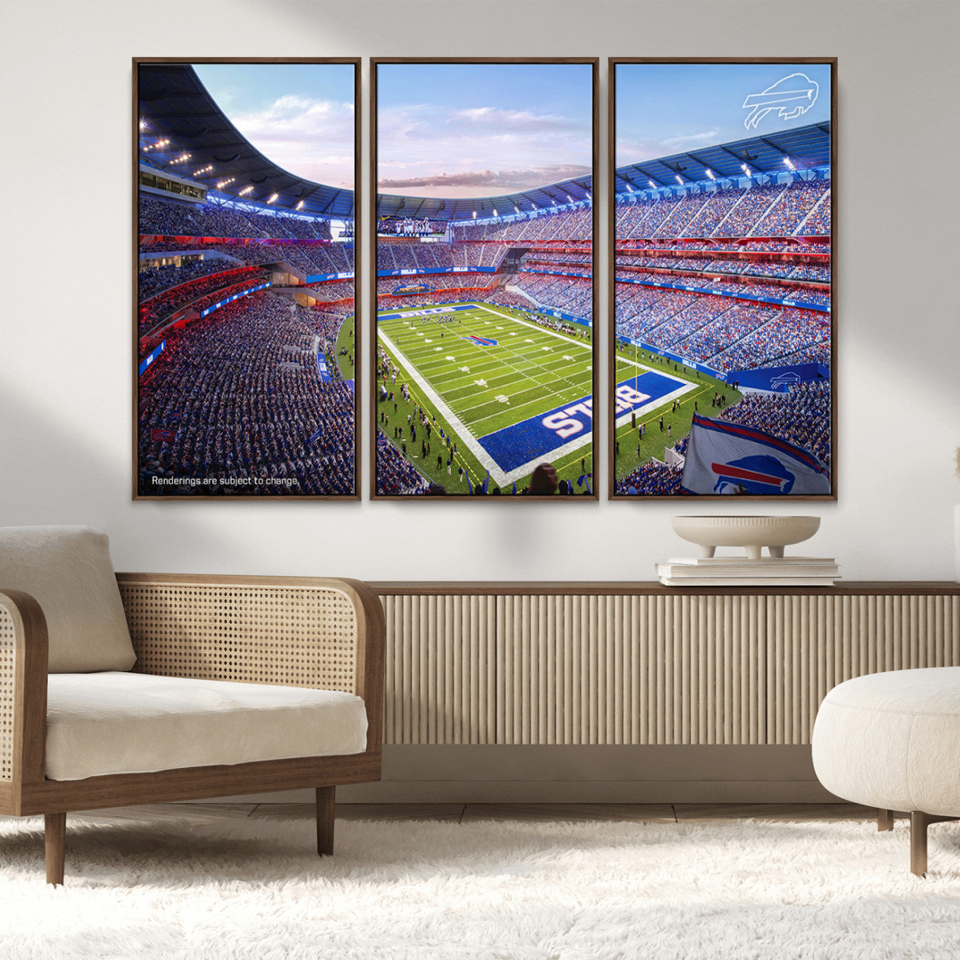 MGV-FC-48X32-3P - Buffalo Bills Football Team Print Canvas - Buffalo Highmark Stadium Wall Art Canvas Print