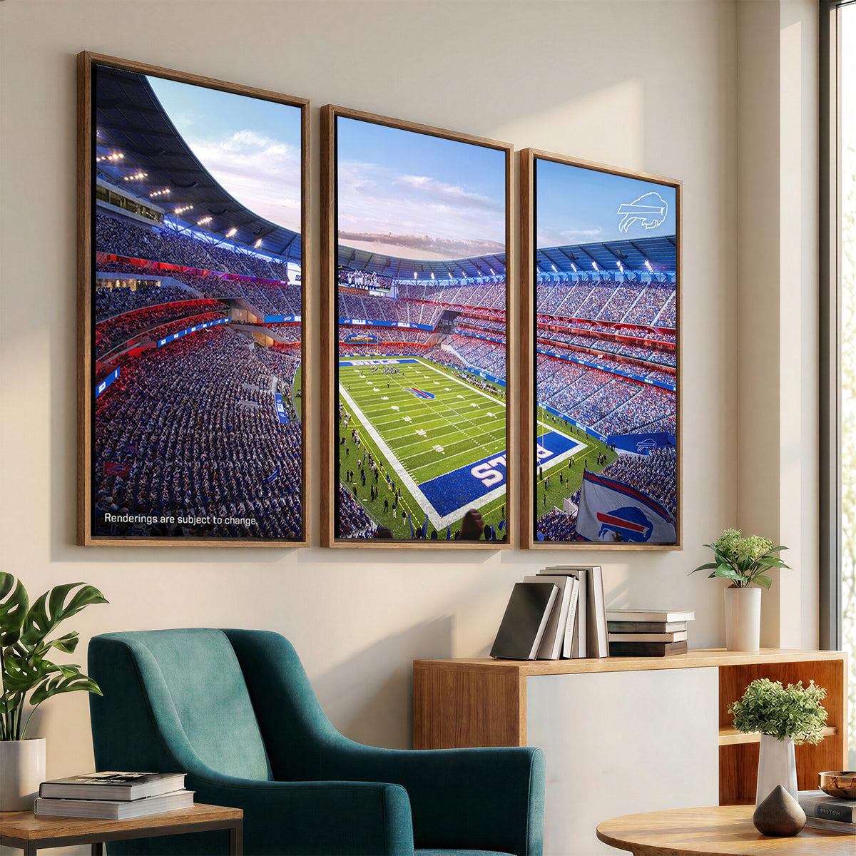 57873-MGV-CV-36X24 - Buffalo Bills Football Team Print Canvas - Buffalo Highmark Stadium Wall Art Canvas Print