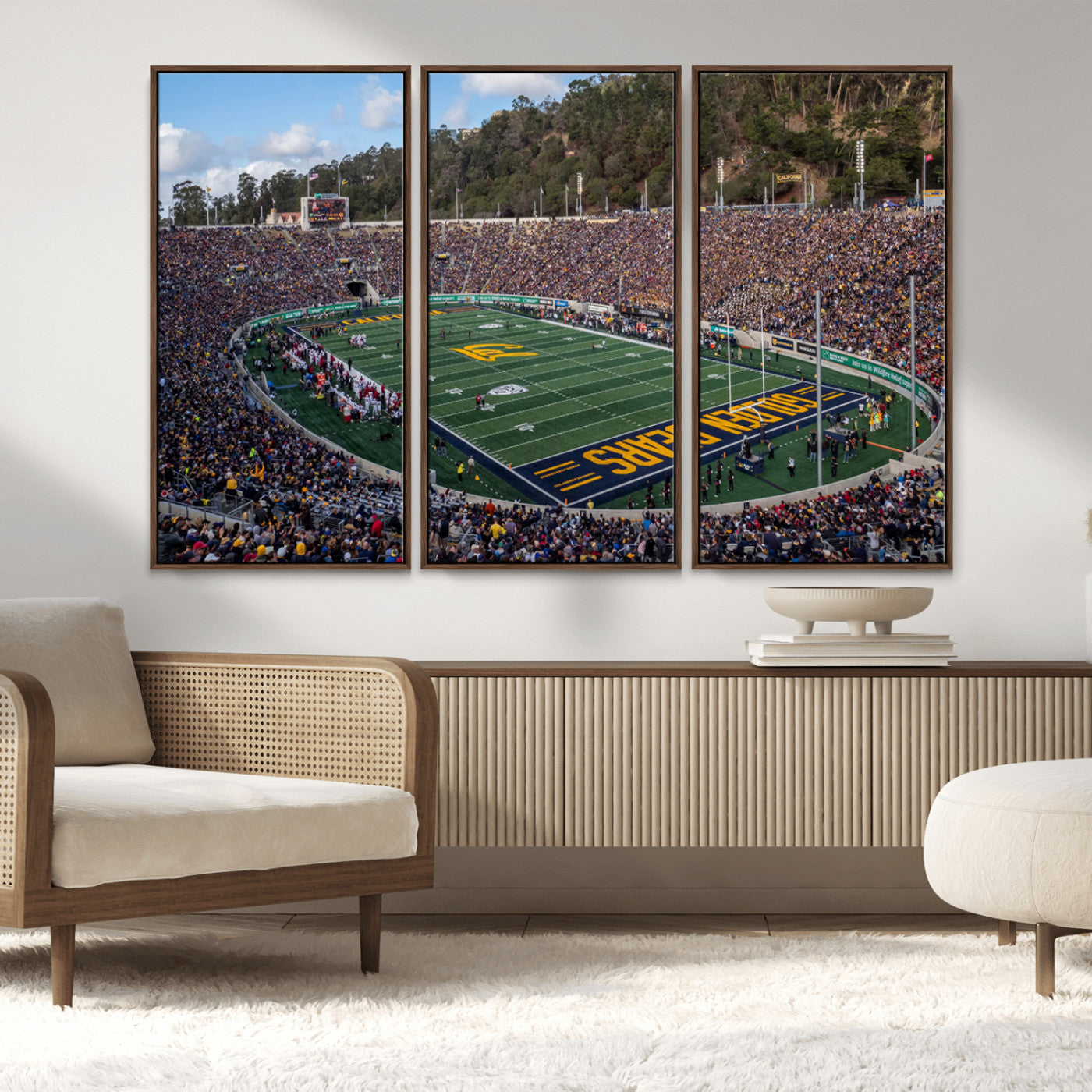 MGV-FC-48X32-3P - University of California Golden Bears Football Team Print - Berkeley California Memorial Stadium Art