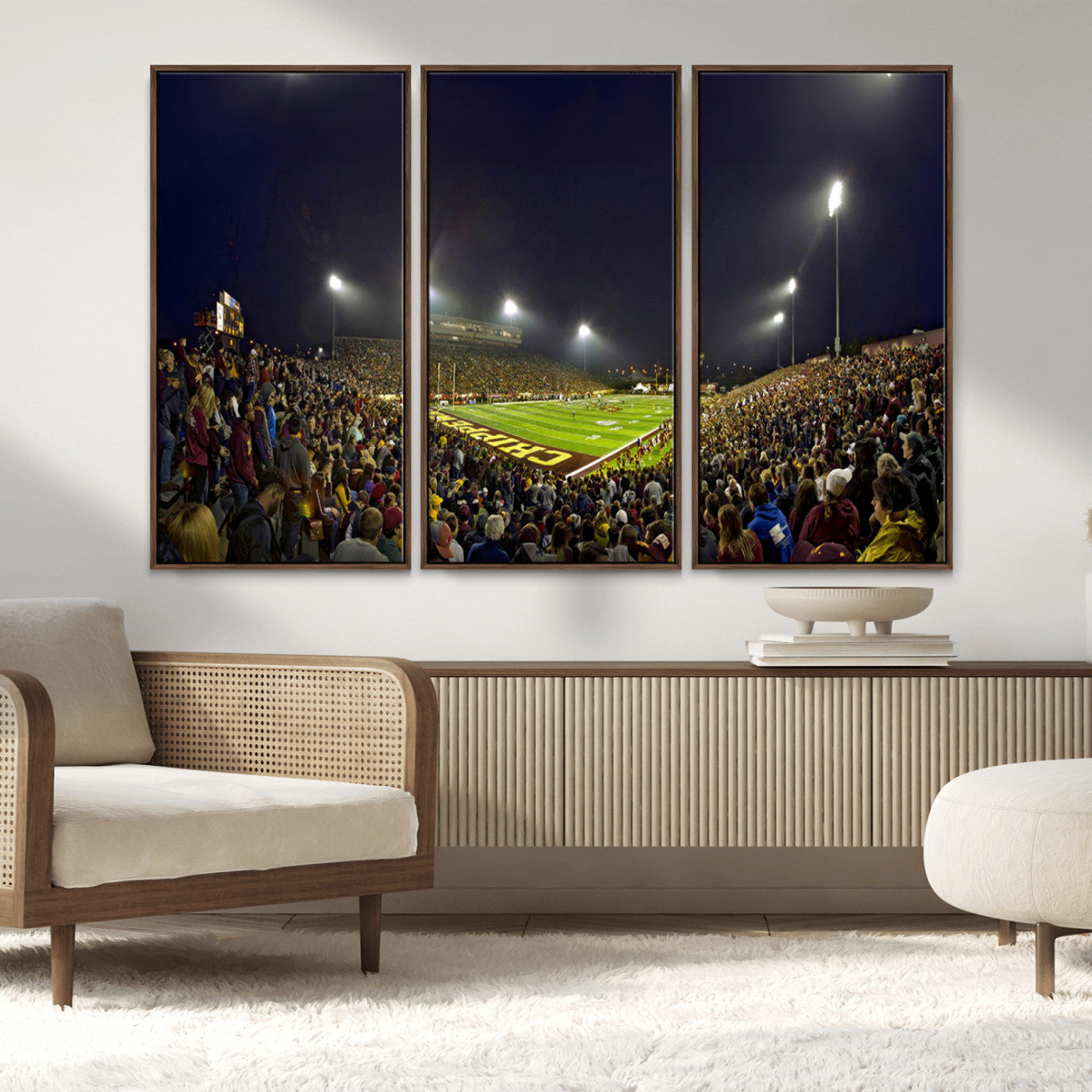 MGV-FC-48X32-3P - Central Michigan University Chippewas Canvas Wall Art, Football Team Print - Mount Pleasant