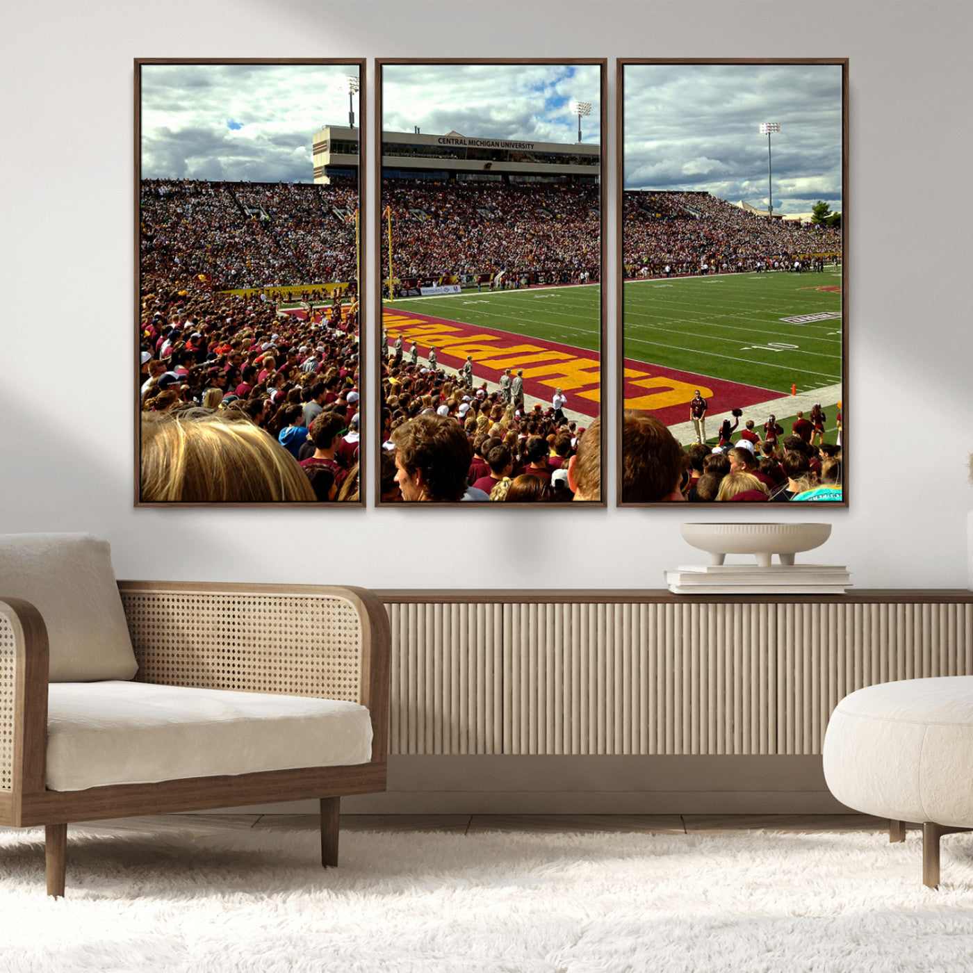MGV-FC-48X32-3P - Central Michigan University Chippewas Football Team Print - Mount Pleasant Kelly/Shorts Stadium Wall