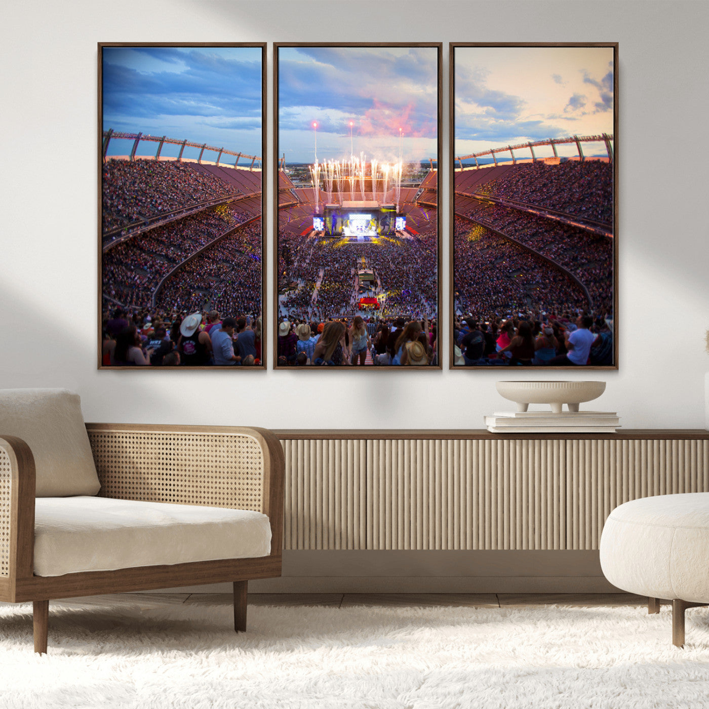 MGV-FC-48X32-3P - Denver Broncos Football Team Print Canvas- Empower Field at Mile High Stadium Wall Art Canvas Print