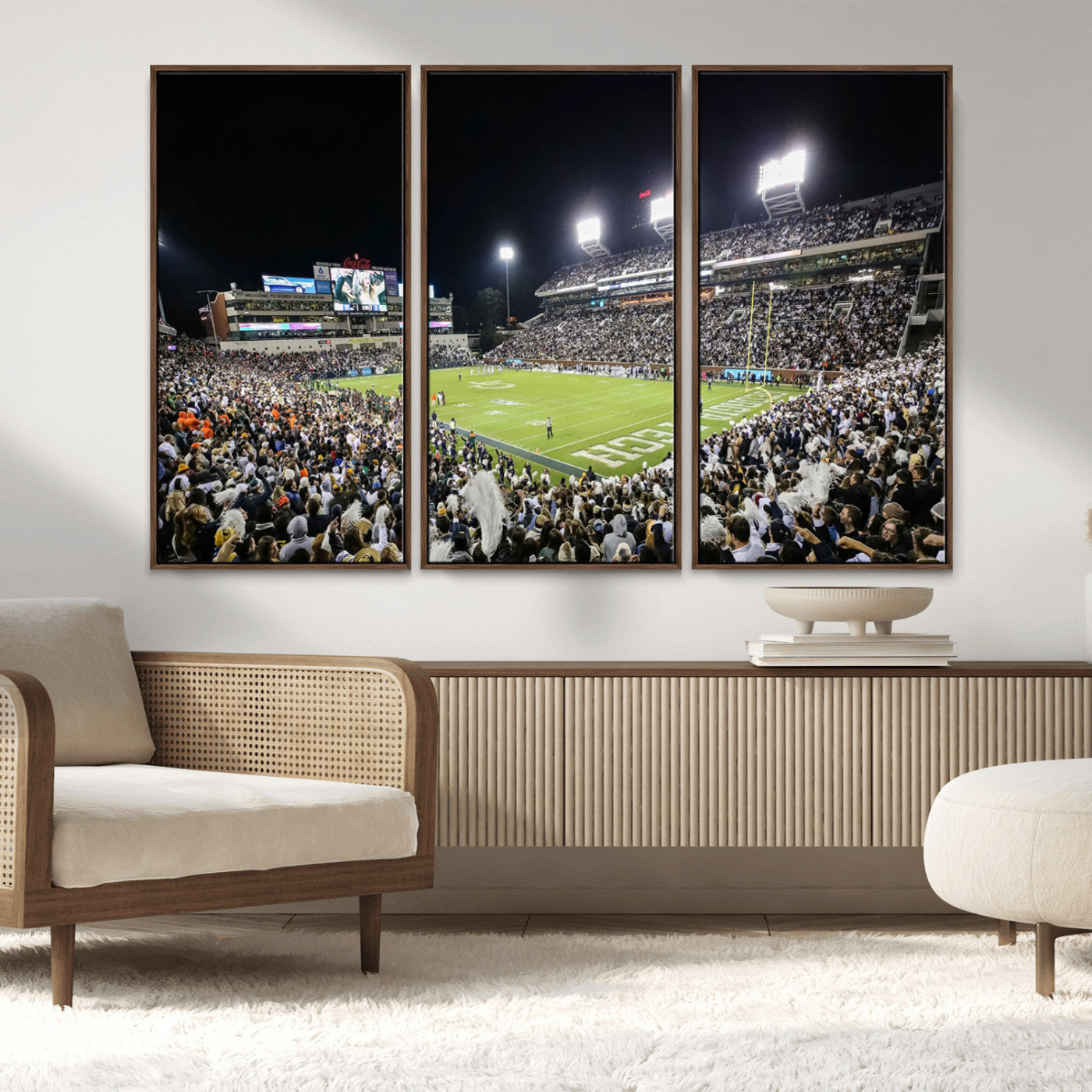MGV-FC-48X32-3P - Georgia Tech Yellow Jackets Football Team Print - Atlanta Bobby Dodd Stadium Wall Art Canvas Print