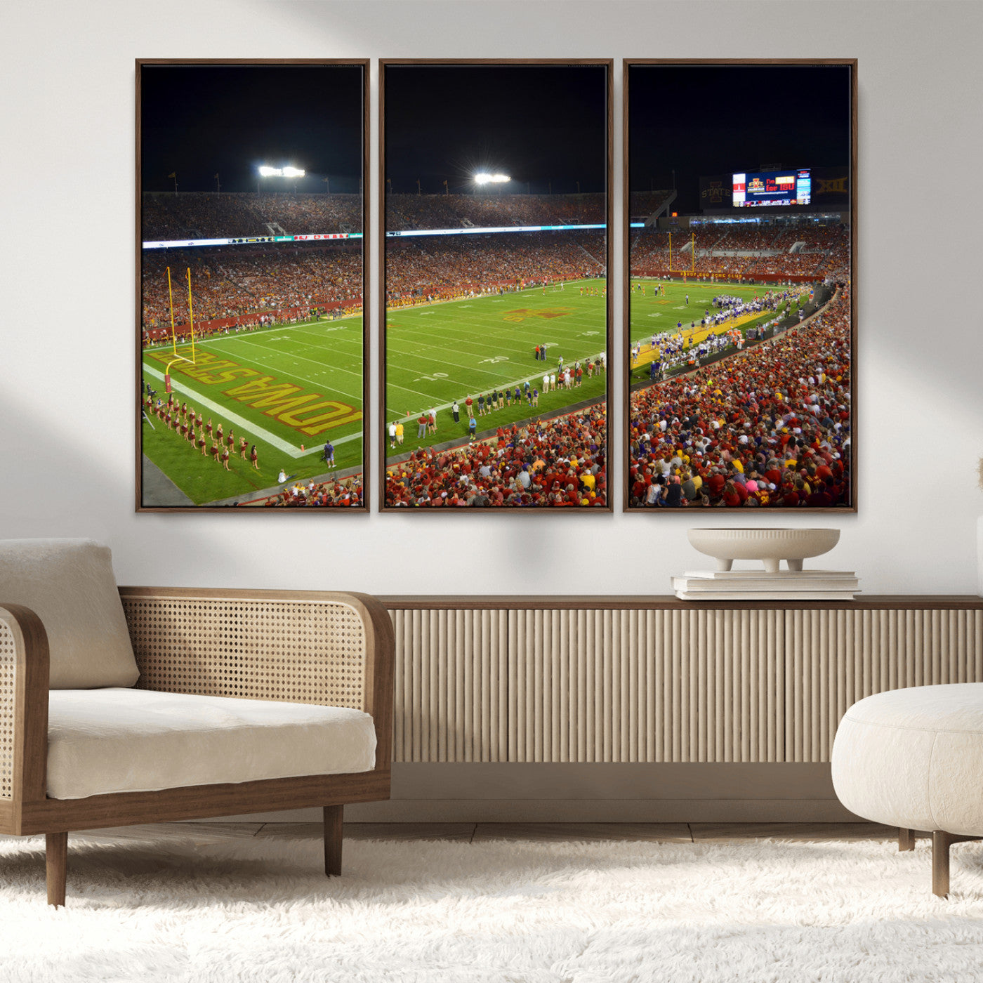 MGV-FC-48X32-3P - Iowa State University Cyclones Football Team Print - Ames Jack Trice Stadium Canvas Print