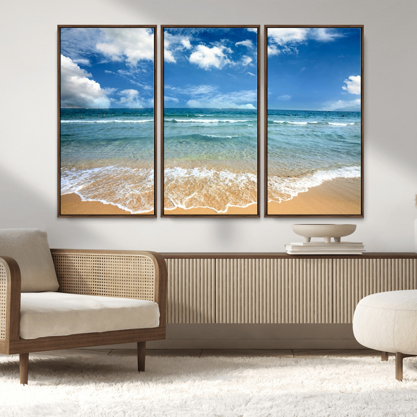 MGV-FC-48X32-3P - Sea View From the Beach Canvas Print