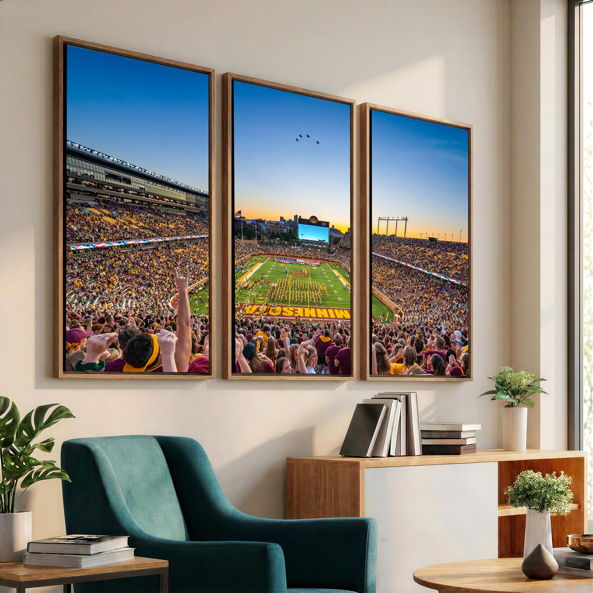 84421-MGV-CV-36X24 - University of Minnesota Golden Gophers Art Print, Football Team Print - Minneapolis Huntington Bank