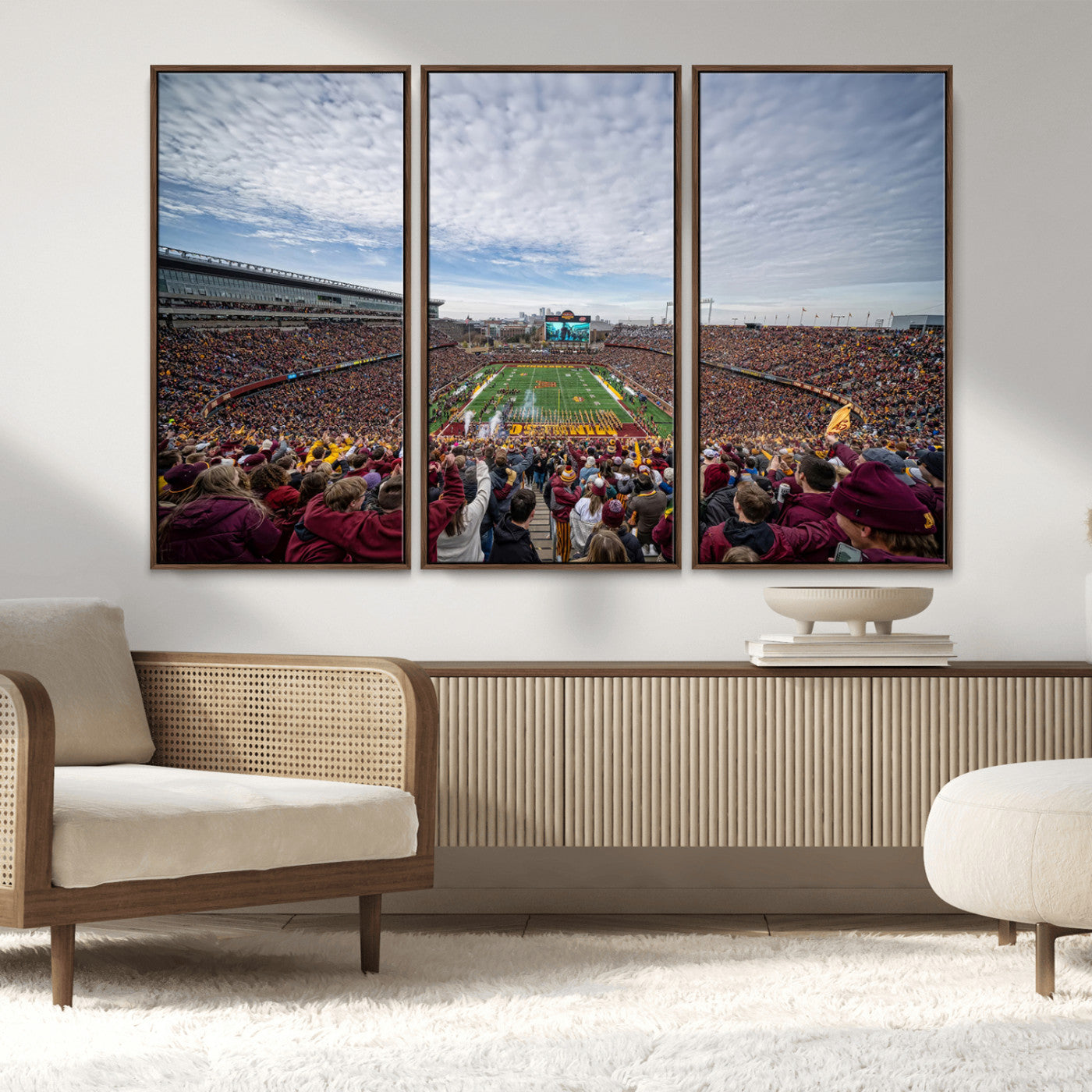 MGV-FC-48X32-3P - University of Minnesota Golden Gophers Football Team Print - Minneapolis Huntington Bank Stadium Art