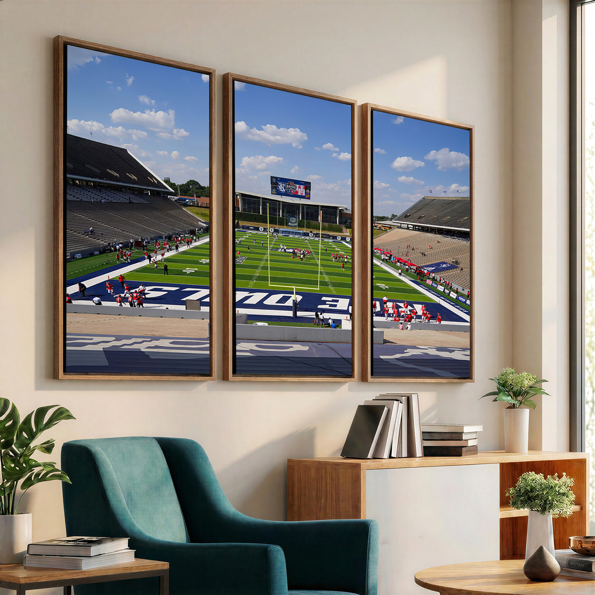 92248-MGV-CV-36X24 - Rice University Owls Football Team Print, Houston Rice Stadium