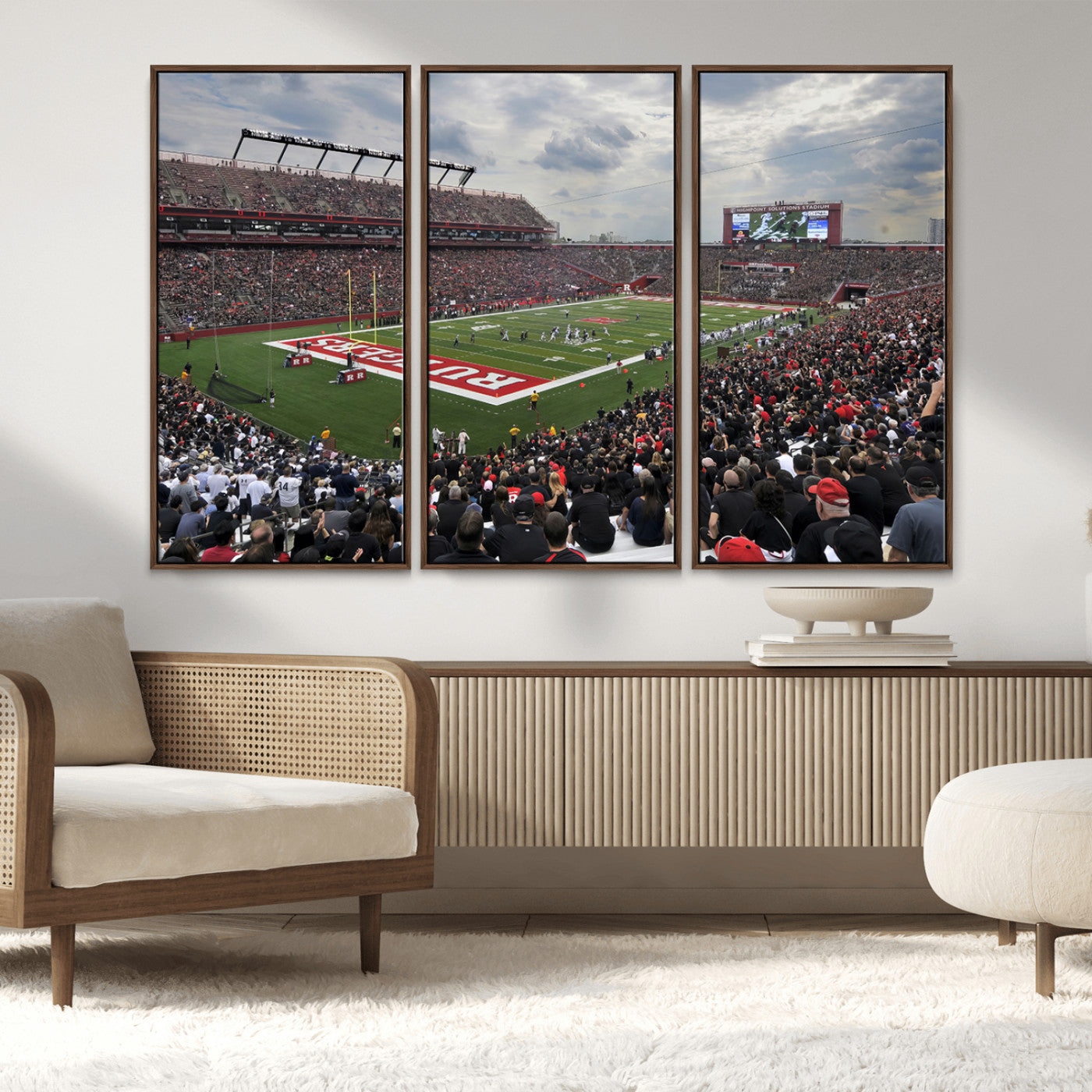 MGV-FC-48X32-3P - Rutgers Scarlet Knights Football Team Print - SHI Stadium, Piscataway Wall Art Canvas Print