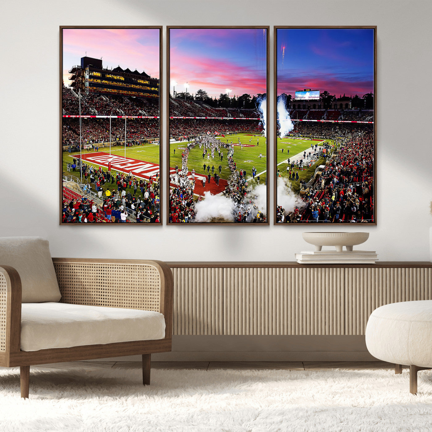 MGV-FC-48X32-3P - Stanford University Cardinal Football Team Print - Stanford Stadium Wall Art Canvas Print