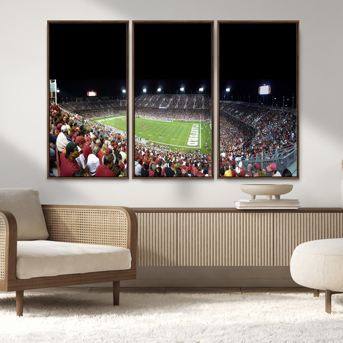 MGV-FC-48X32-3P - Stanford University Cardinal Football Team Print - Stanford Stadium Wall Art Canvas Print