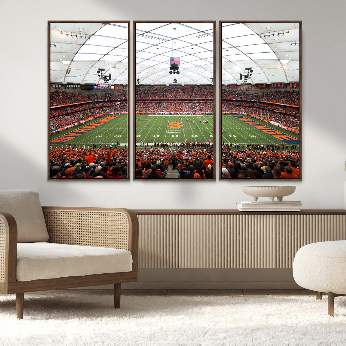 MGV-FC-48X32-3P - Syracuse University Orange Football Team Print - Syracuse JMA Wireless Dome Wall Art Canvas Print