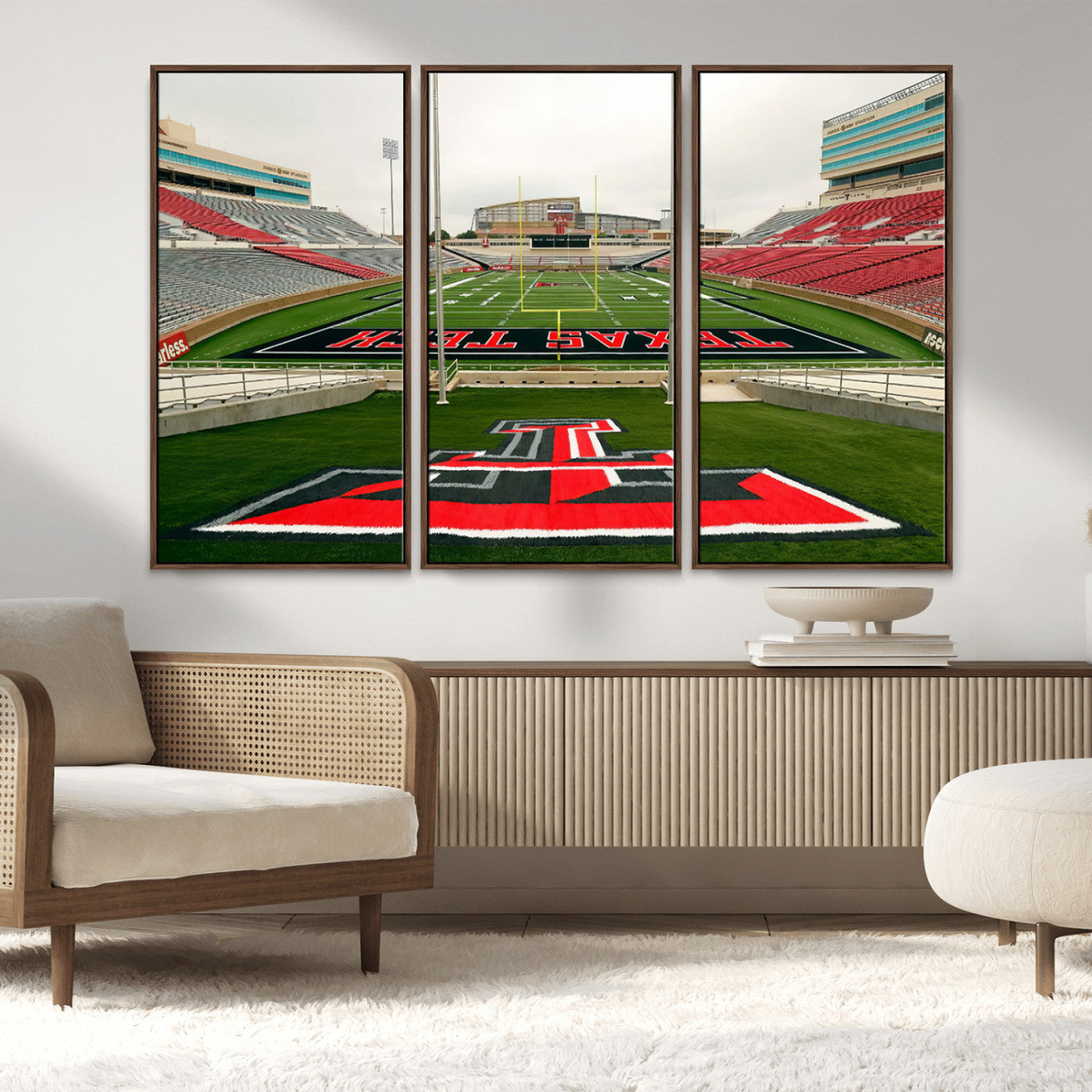 MGV-FC-48X32-3P - Texas Tech Red Raiders Football Team Print - Lubbock Jones AT&T Stadium Wall Art Canvas Print